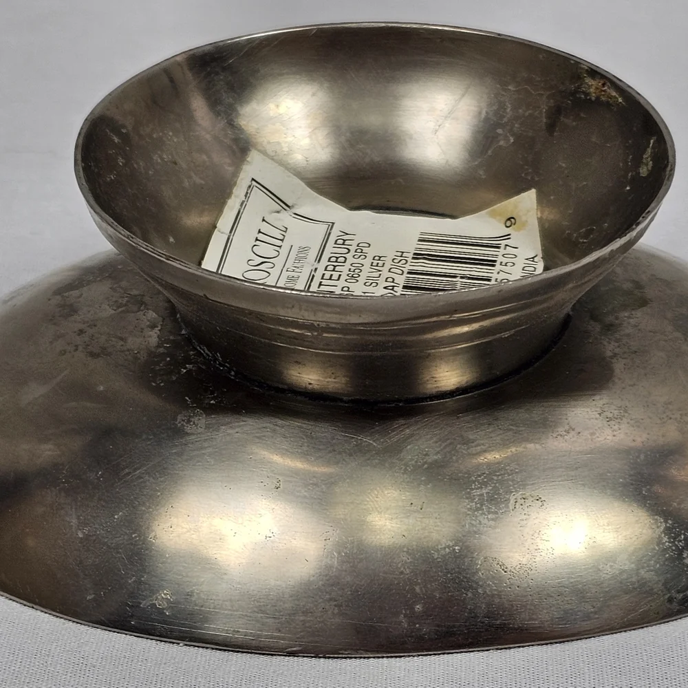 Vintage Croscill Canterbury 51 Silver Footed Soap Dish | Ornate Embossed Border